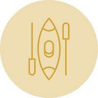 Canoe Line Yellow Circle Icon vector