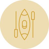 Canoe Line Yellow Circle Icon vector