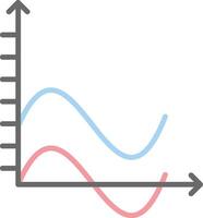 Wave Chart Line Filled Light Icon vector