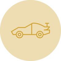 Deportes coche línea amarillo circulo icono vector