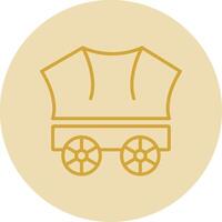 Wagon Line Yellow Circle Icon vector