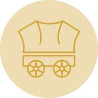 Wagon Line Yellow Circle Icon vector