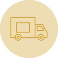 Truck Line Yellow Circle Icon vector