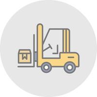 Forklift Line Filled Light Icon vector