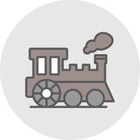 Steam Train Line Filled Light Icon vector