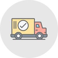 Approve Delivery Line Filled Light Icon vector