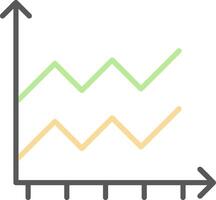 Area Graph Line Filled Light Icon vector