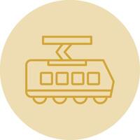 Tram Line Yellow Circle Icon vector