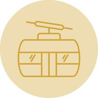 Cableway Line Yellow Circle Icon vector