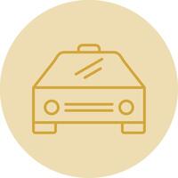 Car Line Yellow Circle Icon vector