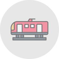 High Speed Train Line Filled Light Icon vector