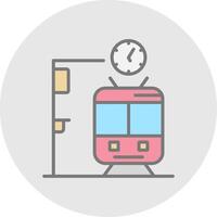 Metro Station Line Filled Light Icon vector