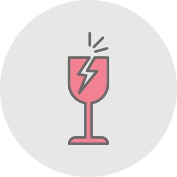Fragile Line Filled Light Icon vector