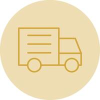 Truck Line Yellow Circle Icon vector