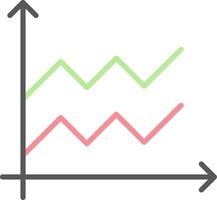 Area Graph Line Filled Light Icon vector
