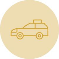 Car Line Yellow Circle Icon vector