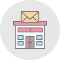 Post Office Line Filled Light Icon vector