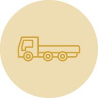 Truck Line Yellow Circle Icon vector