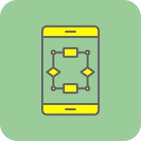 Algorithm Filled Yellow Icon vector