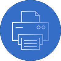 Printer Flat Bubble Icon vector