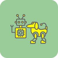 robot lleno amarillo icono vector