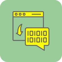 Binary Code Filled Yellow Icon vector