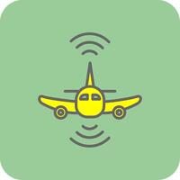 avión lleno amarillo icono vector