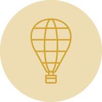 Hot Air Balloon Line Yellow Circle Icon vector