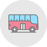 ciudad autobús línea lleno ligero icono vector