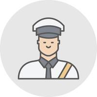 Custom Officer Line Filled Light Icon vector