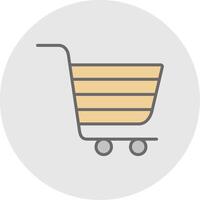 Cart Line Filled Light Icon vector