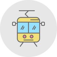 Tram Line Filled Light Icon vector