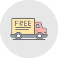 Free Delivery Line Filled Light Icon vector