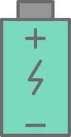 Battery Charged Line Filled Light Icon vector