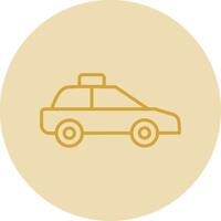 Car Line Yellow Circle Icon vector
