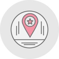 Map Marker Line Filled Light Icon vector