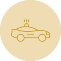 Car Line Yellow Circle Icon vector