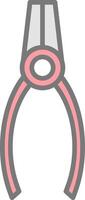 Pliers Line Filled Light Icon vector