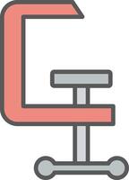 Clamp Line Filled Light Icon vector