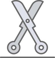 Shears Line Filled Light Icon vector