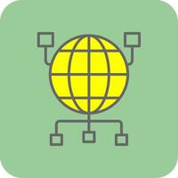 Global Organization Filled Yellow Icon vector