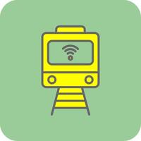 Train Filled Yellow Icon vector