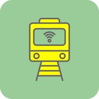 Train Filled Yellow Icon vector