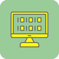 Algorithm Filled Yellow Icon vector