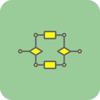 Algorithm Filled Yellow Icon vector