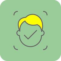 Facial Recognition Filled Yellow Icon vector