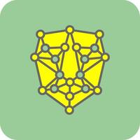 Artificial Intelligence Filled Yellow Icon vector
