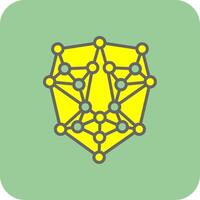 Artificial Intelligence Filled Yellow Icon vector