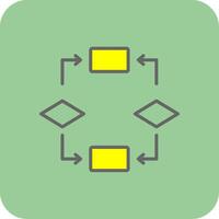 Algorithm Filled Yellow Icon vector