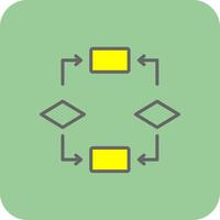 Algorithm Filled Yellow Icon vector